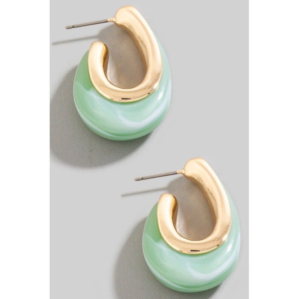 1 LEFT!! VICKIE MINT ACRYLIC DROP EARRINGS